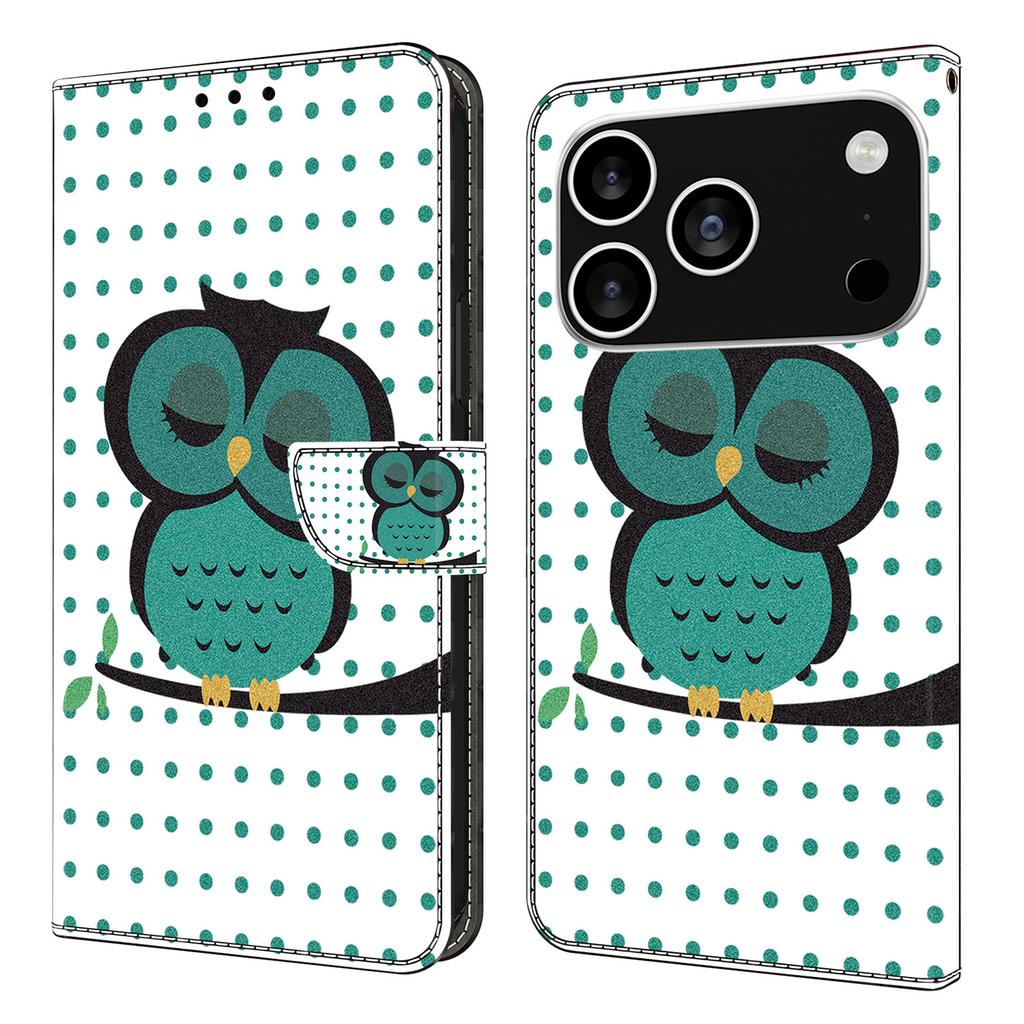 For iPhone 17 Pro Case Magnetic Clasp 3D Pattern Leather Wallet Phone Cover