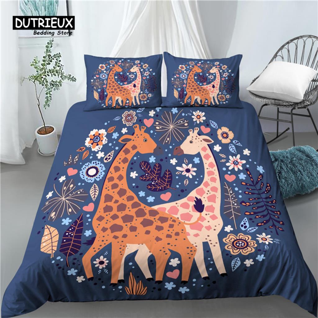 

Comforter Home Living Luxury 3D Giraffe Print 2/3Pcs Comfortable Bedding Sets Queen And King Eu/Us/Au Size Comforter (quilt)-EU Single(135*200cm)3pcs