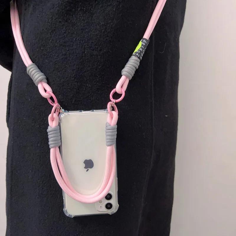 Crossbody Necklace Lanyard Transparent Phone Case for Iphone 15 14 13 11 12 Pro Max MiNi XR X XS 7 8 Plus SE 2020 Soft Cover