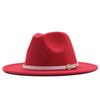 New spot European and American flat-brimmed felt jazz hat, British gentleman's retro woolen fashion felt hat