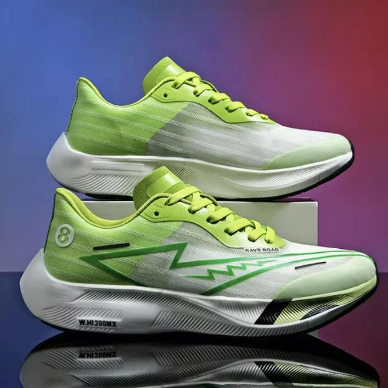 Fashion Men Sneakers Full Palm Carbon Plate Running Shoes Women Lightweight Tennis Shoes Marathon Racing Shock-absorbing Training Shoes