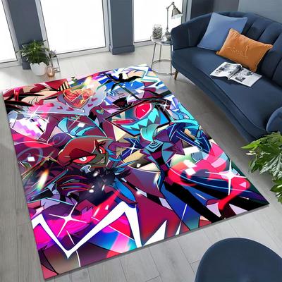 3D H-Helluva Boss Blitzo H-Hazbin Hotel Cartoon Carpet Rug for Bedroom Living Room Sofa Home Doormat Decor,Non-slip Floor Mat