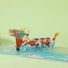 3D Pop-Up Dragon Boats Cards Chinese Dragon Boats Festival Greeting Card with Envelope Fathers Day Postcards Decoration