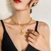 Metal Wind Women'S Temperament Necklace Jewelry Light Luxury Cold Wind Gold Collarbone Side Chain
