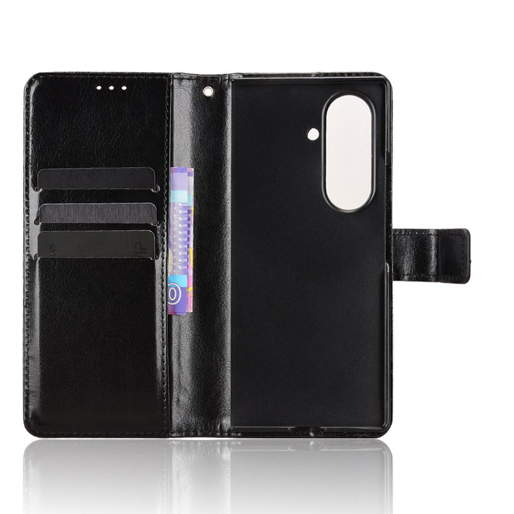 For Samsung Galaxy Z Fold7 5G PU Leather Case with Strap Crazy Horse Texture Phone Wallet Cover