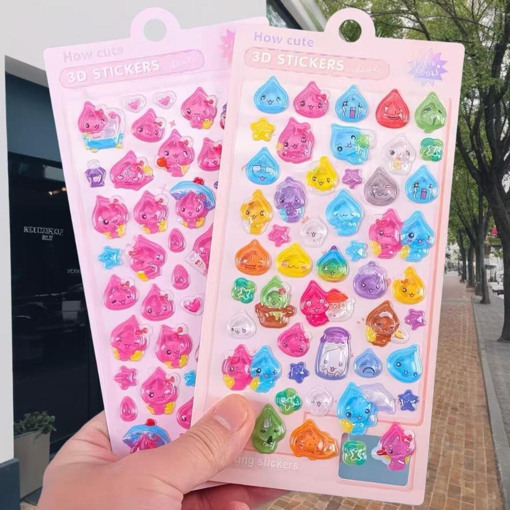 3D Japanese-Style Crystal Epoxy Cartoon Water Drop Sticker for Kids