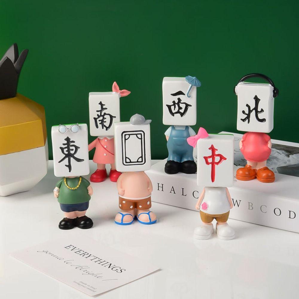 Miniature Mahjong Mini Figurine Handmade Mahjong Figure Toys Kids Birthday Gift