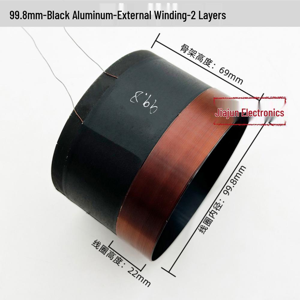 Black Aluminum Woofer Voice Coil Repair Kit - Core Wire: 25-125, Coil Sizes: 65.5mm, 75.5mm, 99.5mm