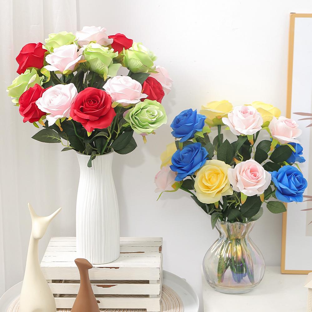 1/5/10Pcs Rose Artificial Flowers Bouquet 48cm Fake Flowers for Home Decor Garden Wedding Decoration DIY Vase Flower Arrangement