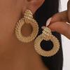 European American Style Round Alloy Earrings Exaggerated Irregular Geometric Minimalist Luxury High Grade Ear Jewelry For Women