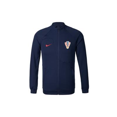 Giacca Casual con Zip e Stampa Logo Allenamento Calcio Professionistico Accademia Croazia Uomo Capispalla Blu Navy DH4743-498
