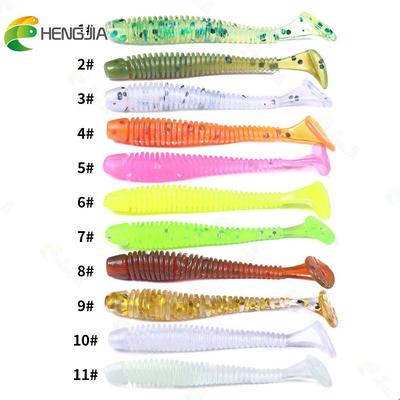 HENGJIA Soft Mades Bait T-tailed Earthworm Mades Lures (ca. 50 Stück) Angelgerät