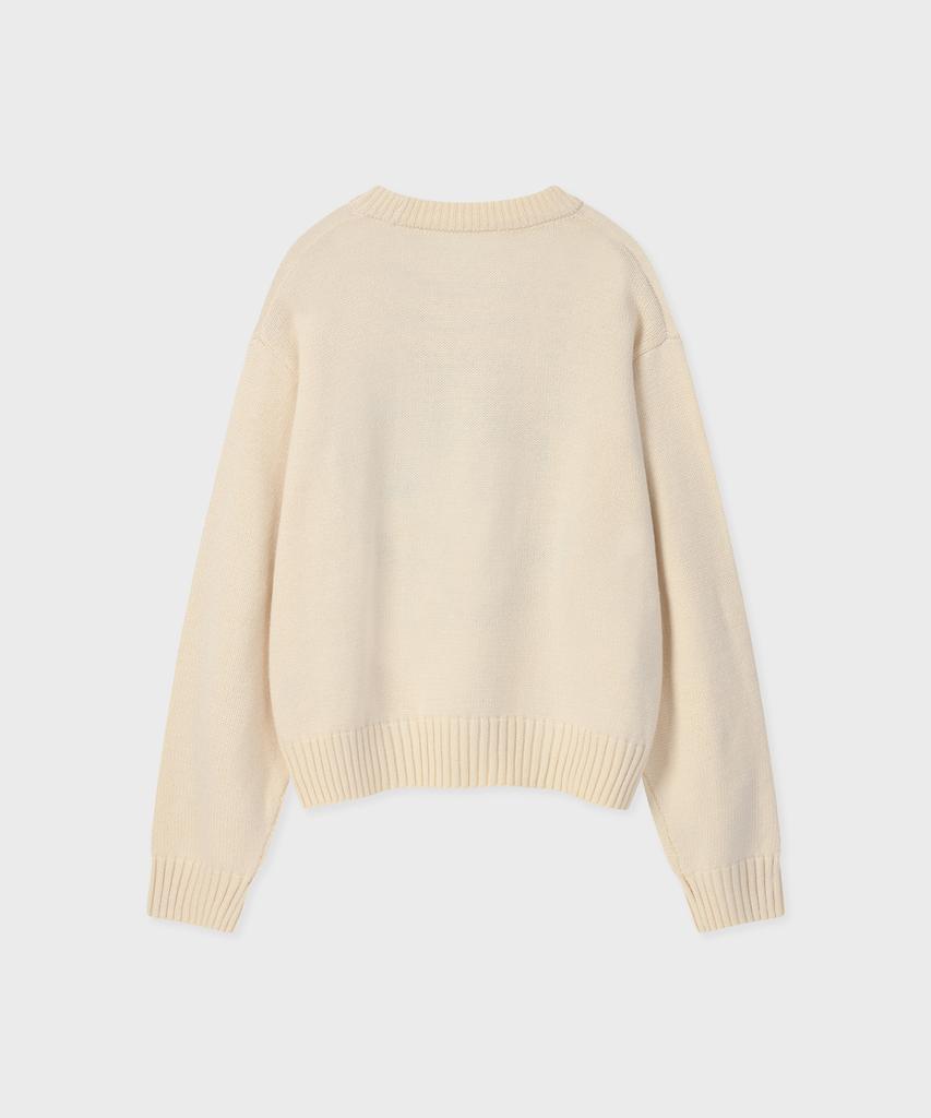 FALLETT Drawing Flower Knit Ivory