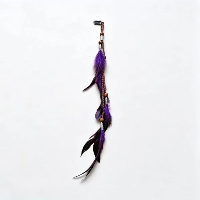 1 Pcs Vintage Ethnic Style Feather Hair Clip Seaside Vacation Bohemian Tassel Headband Headwear