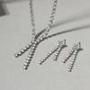 Diamond necklace set jewelry retro high-end fringed earrings women's simple and versatile jewelry