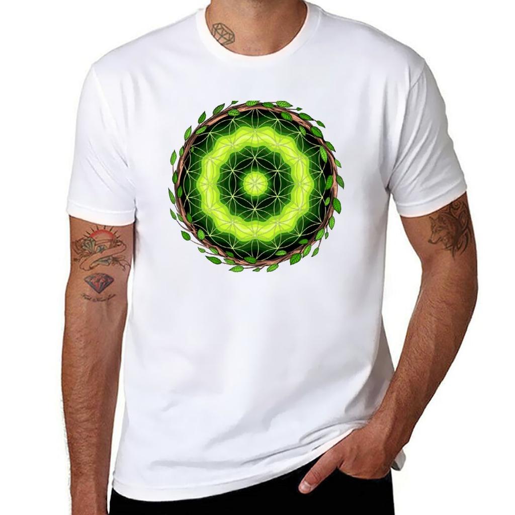 Ayahuasca Sacred Geometry T-Shirt Tops Plus Size Tops Vintage Mens Workout Shirts