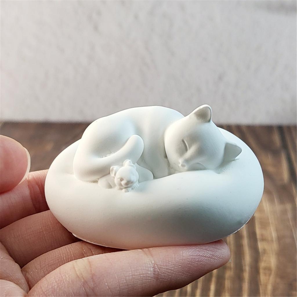 Sleeping Cats Mouse Silicone Molds for Candle Soap Chocolate Candy Cake Fondant Decoration Cement Gypsum Silicone Molds