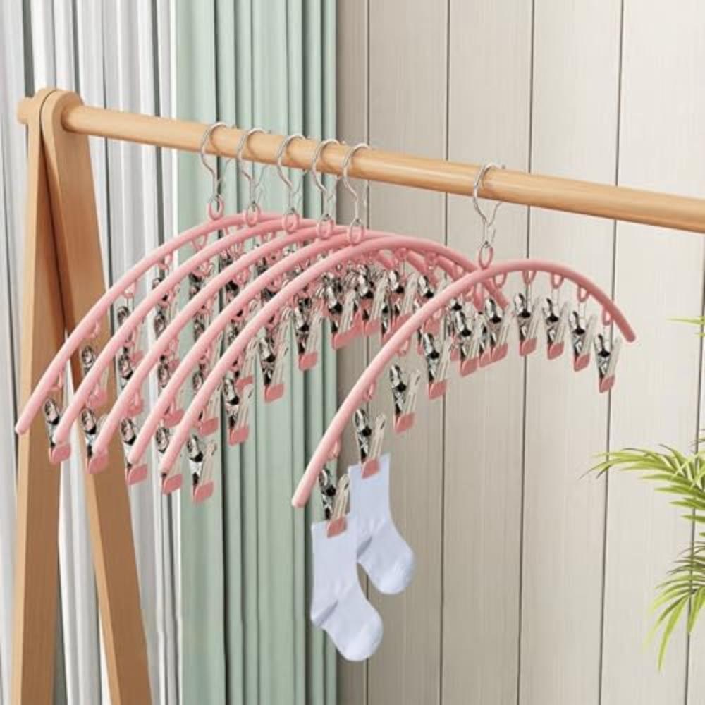 Windproof Drying Rack With 10 Hold Clips Yoga Pants Hanger New Curved Hanger  for Clothing Store