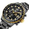 OLEVS Men's Quartz Watch, Stylish Multi-Function Watch with Stainless Steel Case, Waterproof, Luminous Display, Date Display, Analogue Watch,