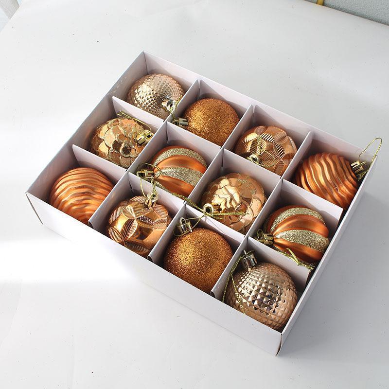 6cm Barevná galvanizovaná plastová sada vánočních koulí pro dekoraci stromku a stropu