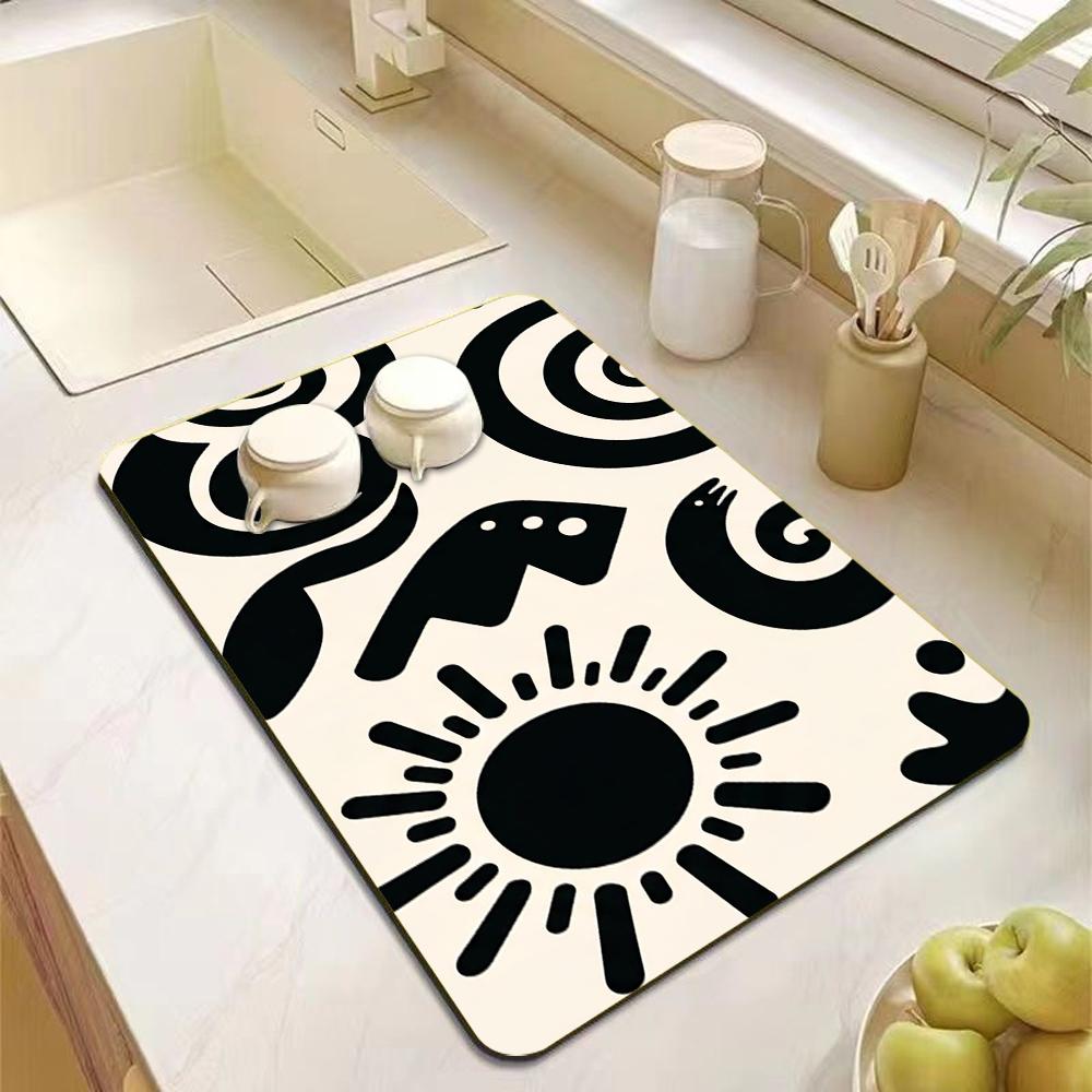 Rubber Drying Pad Non-slip Kitchen Super Absorbent Mat Guard Countertop Protector Kitchen Accessories Coffee Machine Pads
