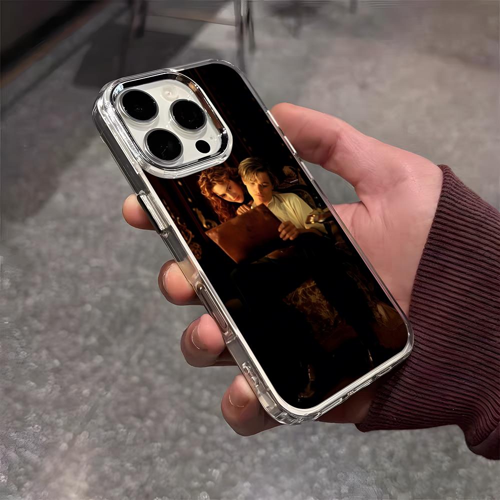 

M-Moive T-Titanic Phone Case For IPhone 17 Air 16 E 15 14 13 12 11 Plus Pro Max Electroplated Transparent Soft Shell iPhone 14 Plus
