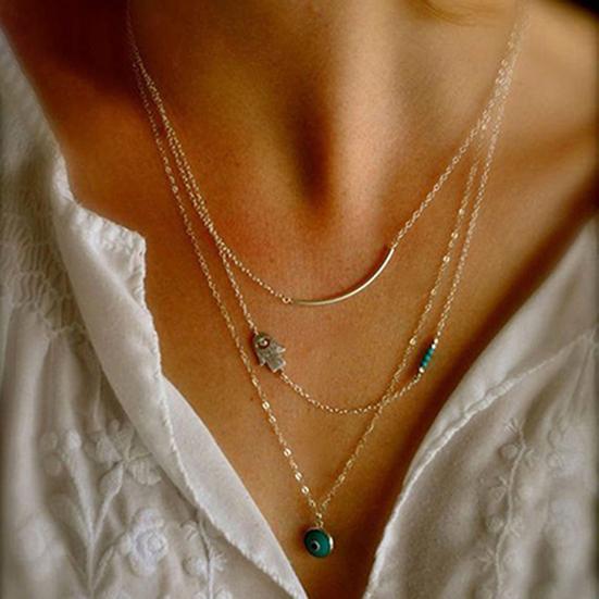 Ketting Prachtig Slijtvast Dames Meerlaags Blad Hart Hanger Ketting voor Feest