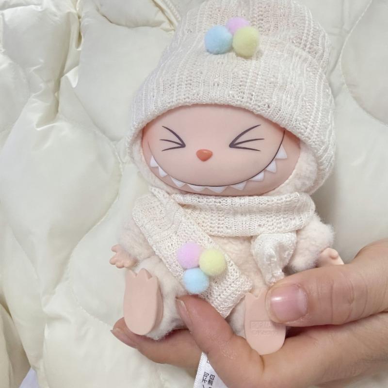 Only clothes for 15-17CM LABUBU v1v2 doll clothes outfit striped series sweater autumn and winter clothes for manual ear-drooping rabbit