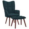 Day and Night - Day and Night Relaxation Armchair with Blue Velvet Stool