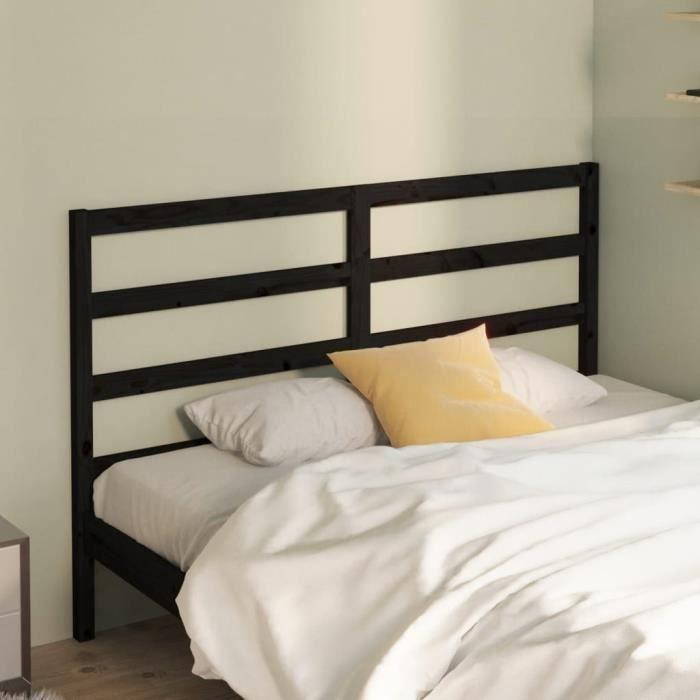 VidaXL Headboard Black 126x4x100 Cm Solid Pine Wood 817634