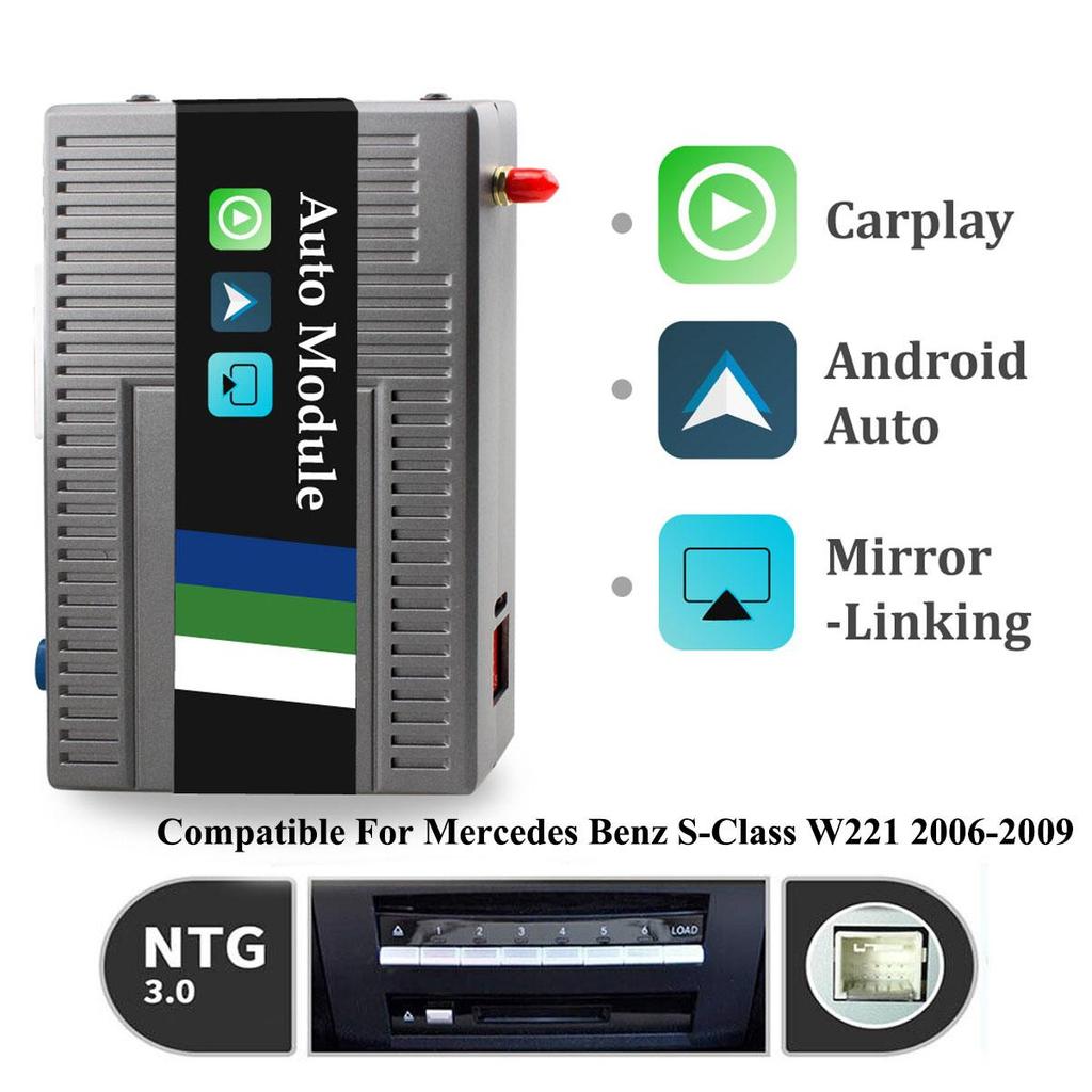 Sinairyu Drahtlose Apple CarPlay Android Auto Decoder Box Mirror-Link Kompatibel für Mercedes Benz S-Klasse W221 2006-2013 NTG3.0 NTG3.5