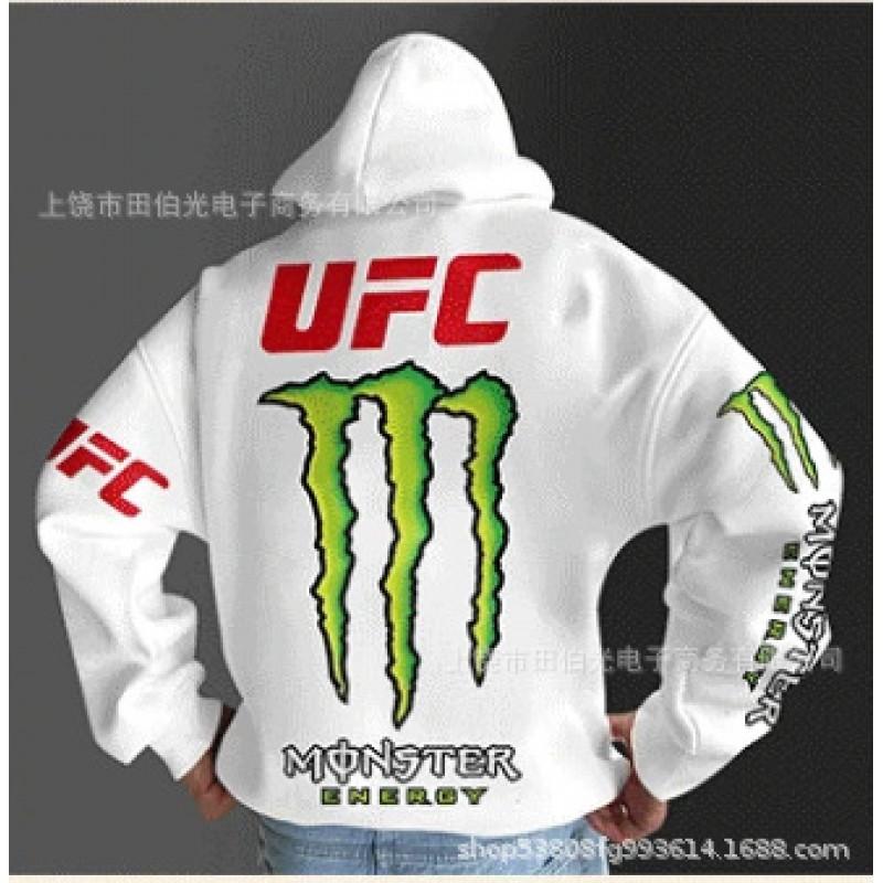 Mens Hooded Sweatshirt With Demon Print Loose Fit Warm Winter Casual Streetwear