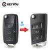 KEYYOU For Volkswagen VW Golf 4 5 Jetta Passat CC Tiguan Polo Beetle Skoda Flip Folding Remote Key Shell Fob 3 Buttons Car Key