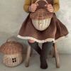 Creative Woven Bags Acorn-Shaped Rattan Durable Storage Basket With Lid Organizer Strong Not To Break Hanging Storage Basket Newborn Photo Props