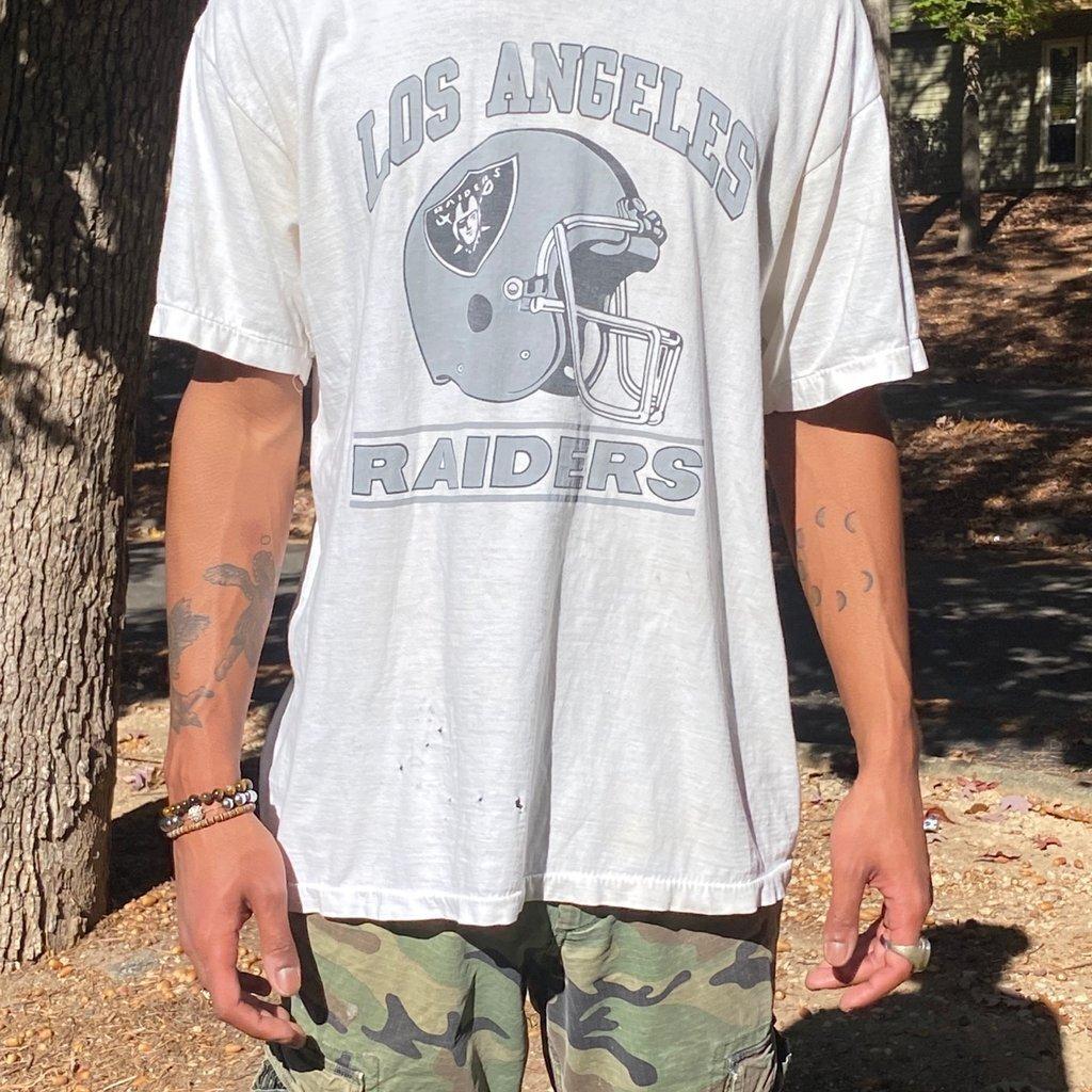 LA Raiders NFL White short sleeve 90s T-shirt Los Angles Raiders NH12621 XXXL