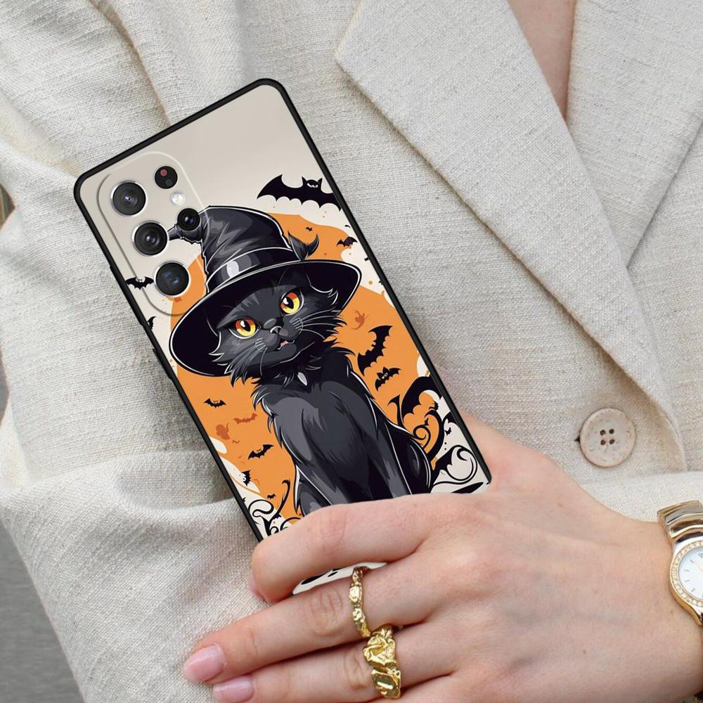 Funny Animal Cartoon Halloween Cat Cell Phone Case for Samsung Galaxy S26 Ultra S25 S24 S23 S22 S21 S20 Note10 Cover