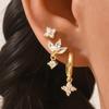 European and American Hot-selling Women's Jewelry Geometric Design Inlaid Zircon Stud Earrings Versatile Earrings Set