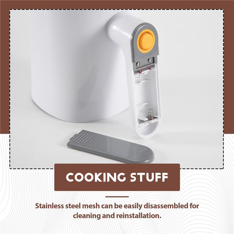 AD23-Handheld Electric Flour Sieve Icing Sugar Powder Stainless Steel Flour Screen Cup Shaped Sifter Kitchen Pastry Cake Tool