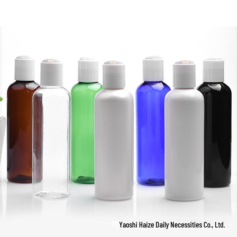 200ml PET Round Shoulder Lotion Bottle with Flip-Top Cap - Travel Size, No-Rinse Liquid, Conditioner Bottle