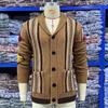 Men's Button-down Lapel Cardigan Jacket Slim Fit Outerwear Knitted Sweater