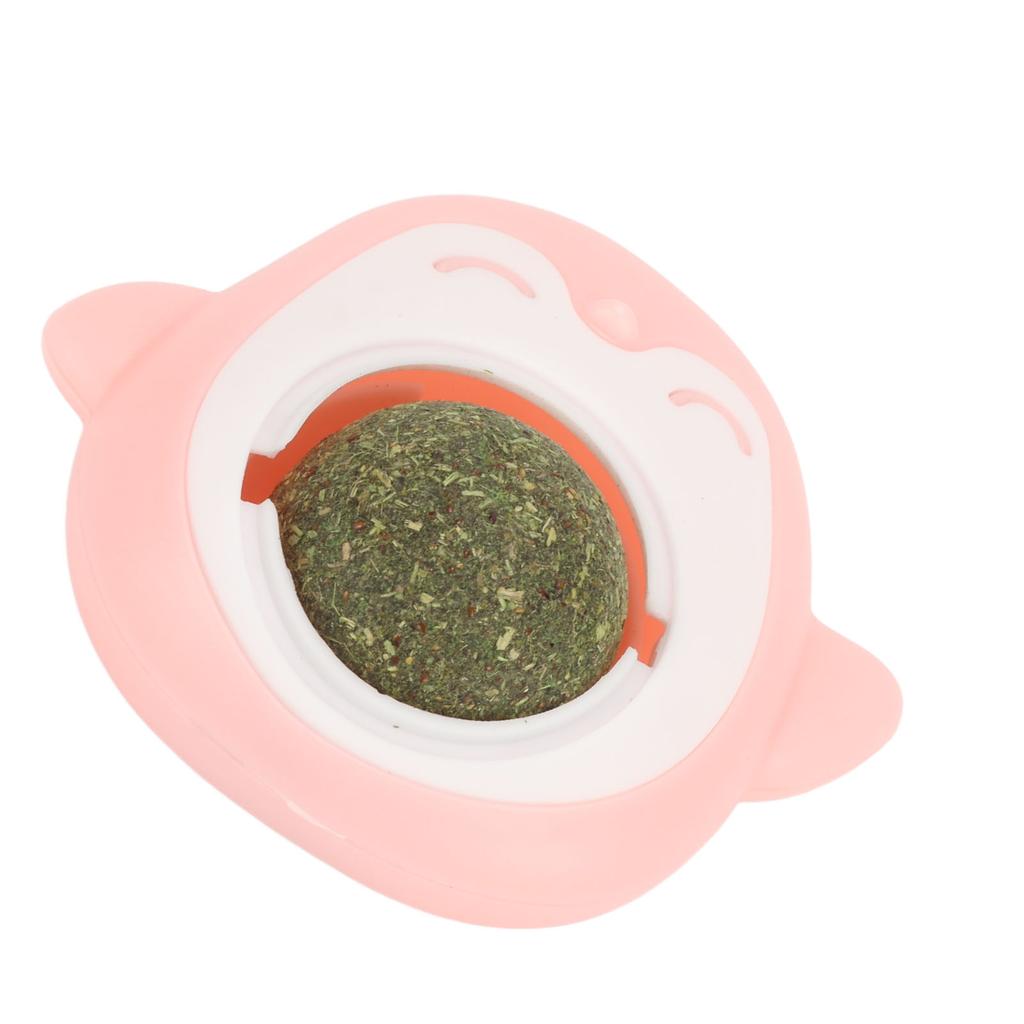 Catnip Wall Ball Rotatable Teeth Cleaning Interactive Cute Adhesive Cat Licking Ball for Indoor