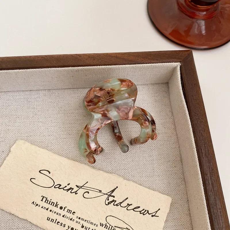 

New Elegant Acetic Acid Ponytail Scrunchies Retro Korean Crab Shark Clip Girls Fashion Gift Hair Claw Hair Accessories