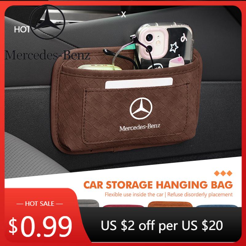 Car Sticker Car Door Sticky Storage Pocket Seat Back Organizer Bag For Mercedes Benz AMG A C E S G Class W201 W210 W108 W204 W20