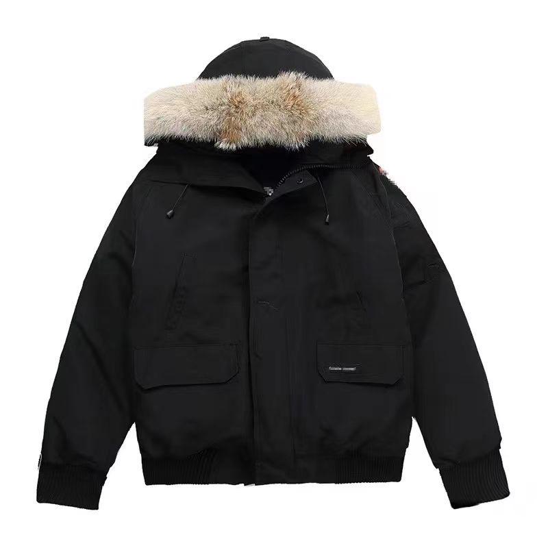 Winter Pure Canada Goose Down Bomber Jacket Putin Style Unisex White Duck Cold-Proof
