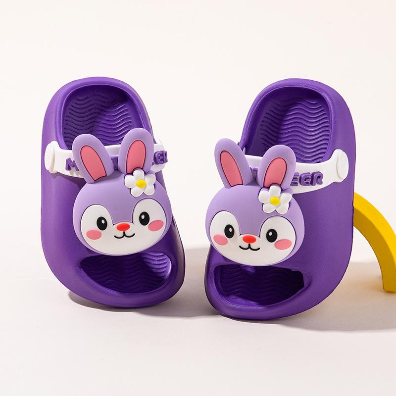 Boys Slippers, Girls Soft-soled Indoor Cartoon Shoes 130 фиолетовый