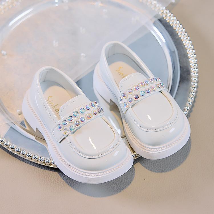 Girls' Small Leather Shoes 2025 Spring and Autumn New Korean Version of Girls' Pearl Princess Shoes Children's Soft-soled Single Shoes Performance Sho