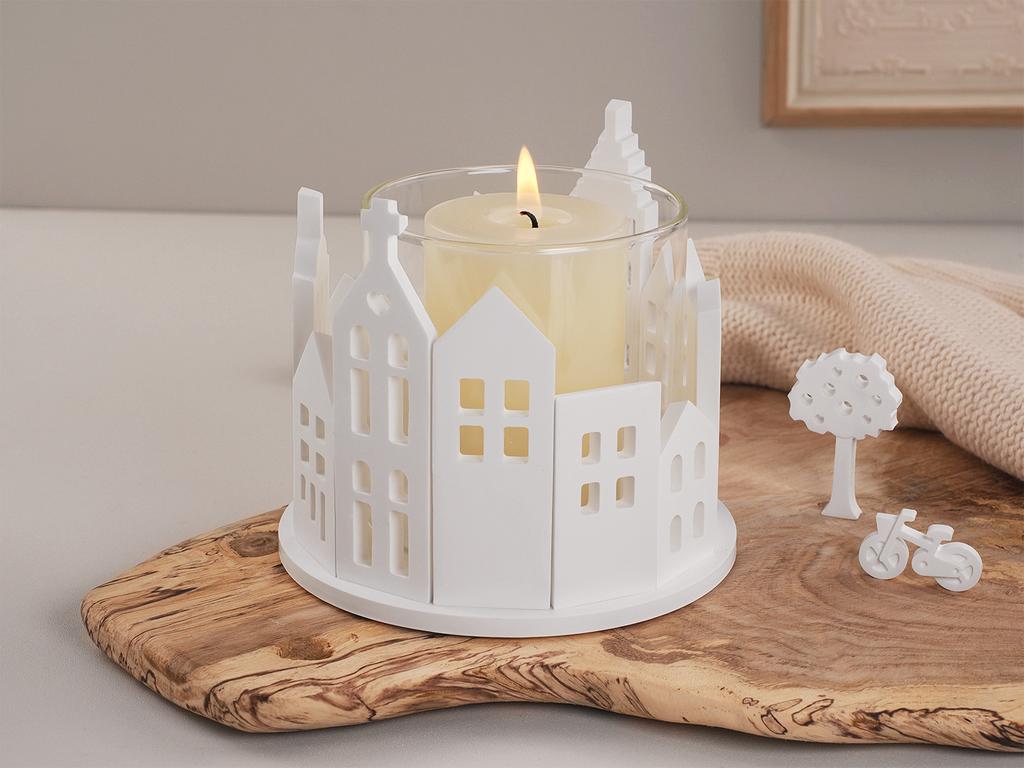 Design dutého domu Svícen na čajovou svíčku Silikonová forma Kutilské ozdoby na zámek Sádra Forma na lití pryskyřice Domácí dekorace Vánoční dárky