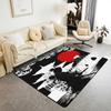 Japanese Ukiyo-e Great Wave Crane & Cherry Blossom Print Area Rug, Non-Slip Floor Mat for Living Room Bedroom Home Decor Carpet