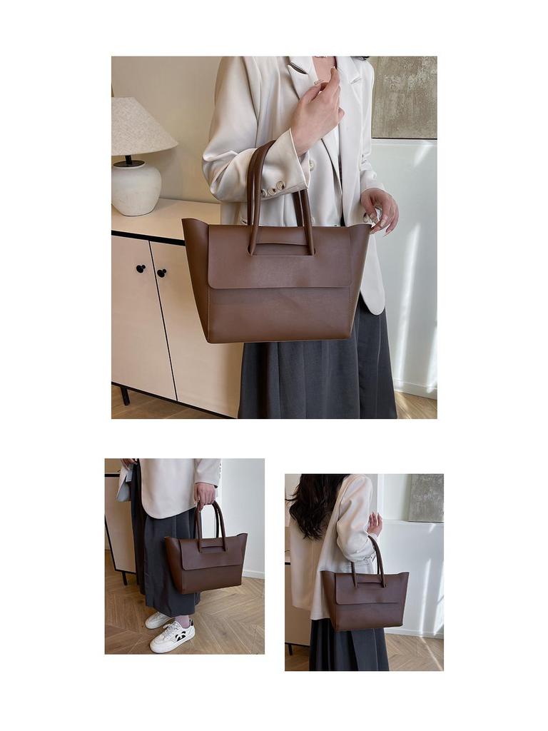 Modna damska torba typu tote na zakupy i do pracy, koreański styl retro, duża pojemność, 2025