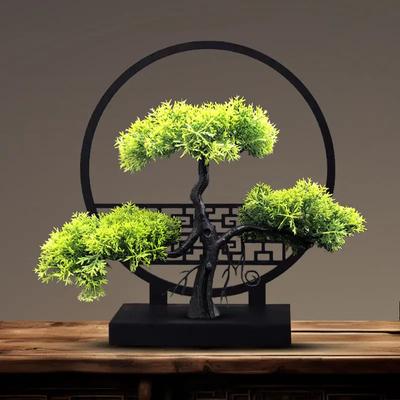 Bildschirm Kleine Ornamente Chinesische Künstliche Grüne Pflanze Willkommen Kiefer Hause Flur Wohnzimmer Desktop Dekorationen